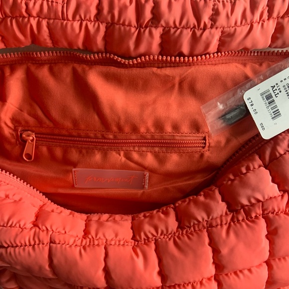 Free People Movement ~ Quilted Carryall Bag ~ *NWT ~ * Coral - Picture 5 of 13